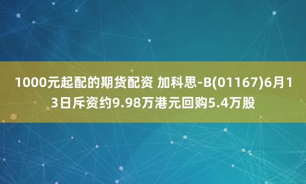1000元起配的期货配资 加科思-B(01167)6月13日斥资约9.98万港元回购5.4万股